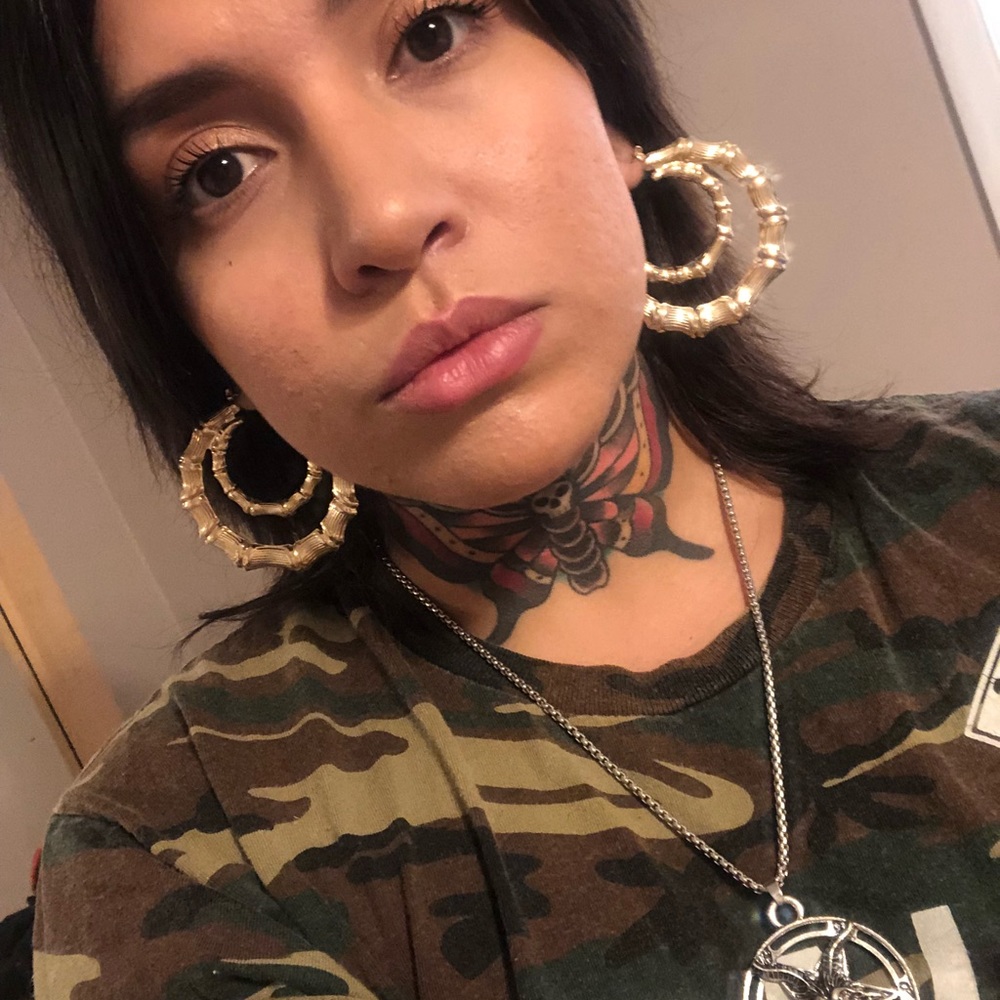 Gold plated bamboo hoops